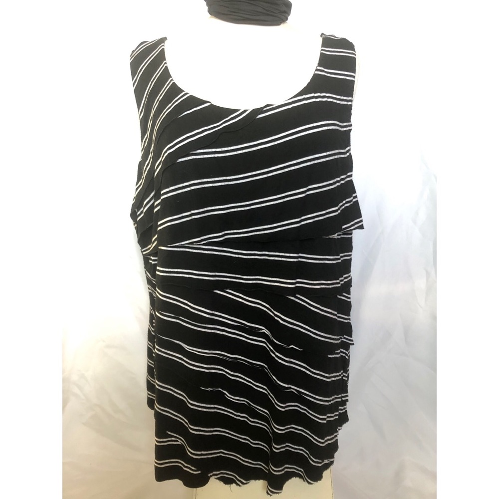 Torrid black and white striped layered tank top 3X